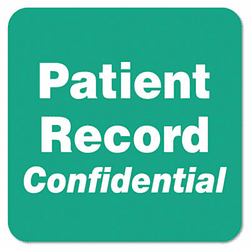 TAB40571 "Patient Record Confidential" Medical Labels, 2 x 2, Green, 500/Roll By TABBIES