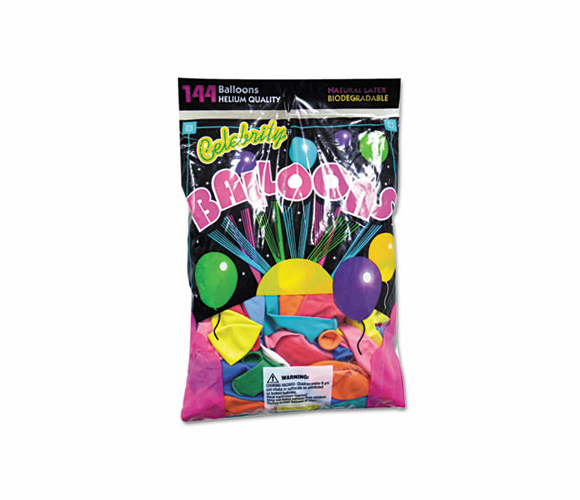 TBL1200 Helium Quality Latex Balloons, 12 Assorted Colors, 144/Pack By TABLEMATE PRODUCTS, CO.