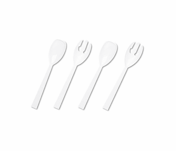 TBLW95PK4 Table Set Plastic Serving Forks & Spoons, White, 2/Pack, 12 Packs/Box By TABLEMATE PRODUCTS, CO.