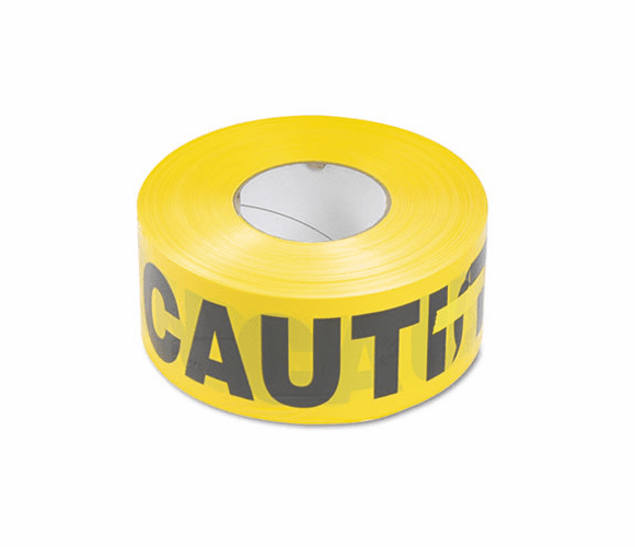 TCO10700 Caution Barricade Safety Tape, Yellow, 3w x 1,000 ft. Roll By TATCO