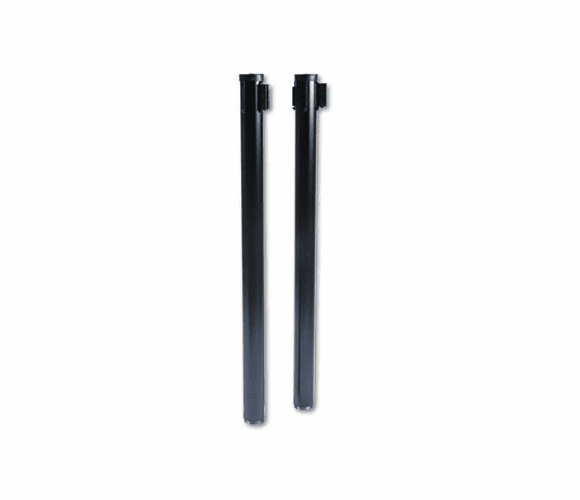 TCO11611 Adjusta-Tape Crowd Control Posts, Steel, 40" High, Black, 2/Box By TATCO
