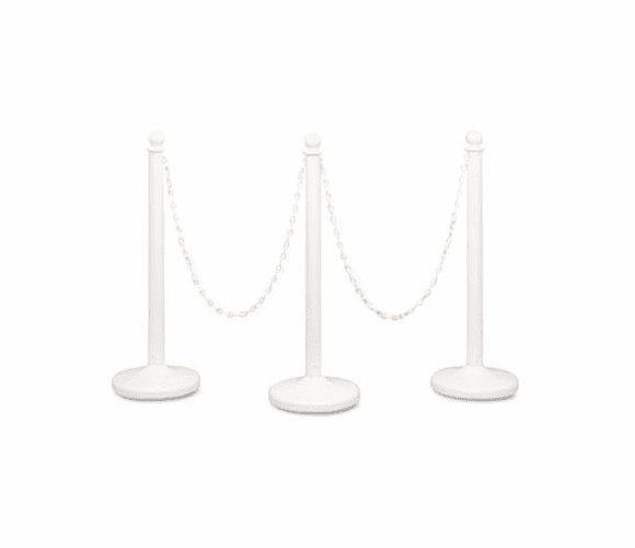 TCO12000 Crowd Control Stanchions, Plastic, 14 x 39, White, 6/Box By TATCO