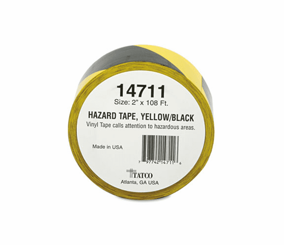 TCO14711 Hazard Marking Aisle Tape, 2w x 108 ft. Roll By TATCO