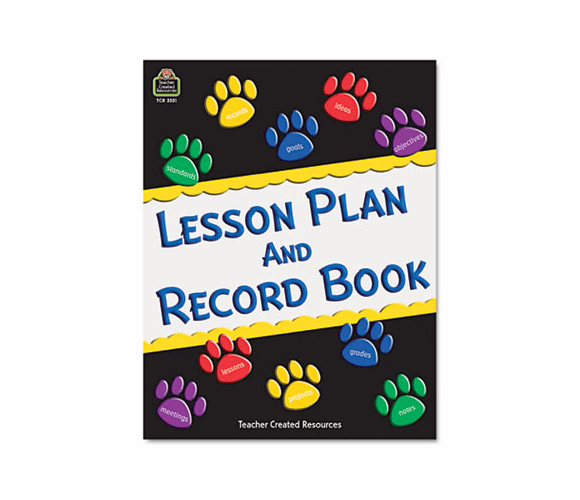 TCR2551 Paw Prints Lesson Plan & Record Book With Monthly Planner, 160 Pages, 8-1/2 x 11 By TEACHER CREATED RESOURCES
