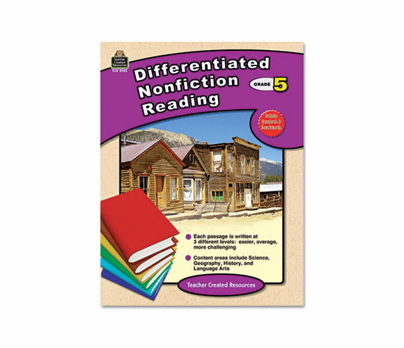 TCR2922 Differentiated Nonfiction Reading, Grade 5, 96 Pages By TEACHER CREATED RESOURCES