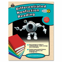 TCR2923 Differentiated Nonfiction Reading, Grade 6, 96 Pages By TEACHER CREATED RESOURCES