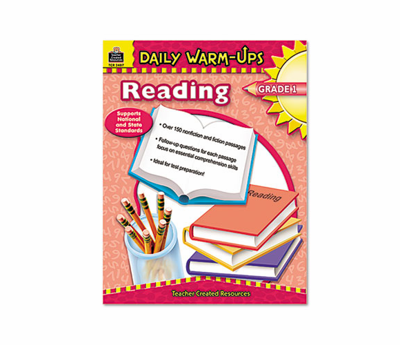 TCR3487 Daily Warm-Ups: Reading, Grade 1, Paperback, 176 Pages By TEACHER CREATED RESOURCES