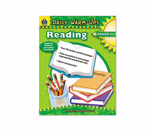 TCR3490 Daily Warm-Ups: Reading, Grade 4, Paperback, 176 Pages By TEACHER CREATED RESOURCES