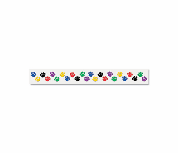 TCR4641 Paw Prints Border Trim, 3" x 35" Panels, Paw Prints, 12/Pack By TEACHER CREATED RESOURCES