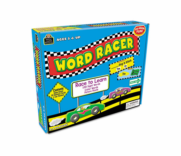 TCR7811 Word Racer Game, Ages 5 and Up, 2-4 Players By TEACHER CREATED RESOURCES