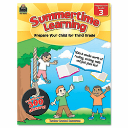 TCR8843 Summertime Learning, Reading, Writing, Math, Grade 3, 112 Pages By TEACHER CREATED RESOURCES