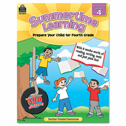 TCR8844 Summertime Learning, Reading, Writing, Math, Grade 4, 112 Pages By TEACHER CREATED RESOURCES