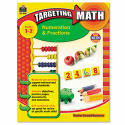 TCR8989 Targeting Math, Numeration and Fractions, Grades 1-2, 112 Pages By TEACHER CREATED RESOURCES