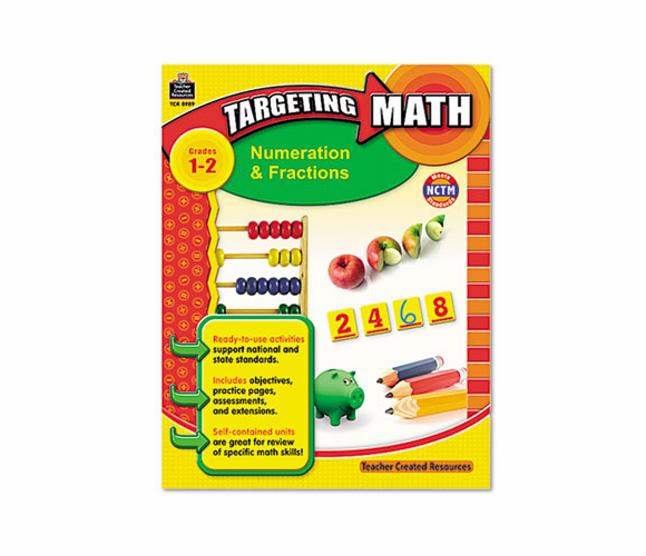 TCR8989 Targeting Math, Numeration and Fractions, Grades 1-2, 112 Pages By TEACHER CREATED RESOURCES