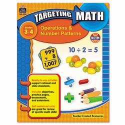 TCR8994 Targeting Math, Operations and Number Patterns, Grades 3-4, 112 Pages By TEACHER CREATED RESOURCES