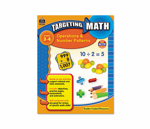 TCR8994 Targeting Math, Operations and Number Patterns, Grades 3-4, 112 Pages By TEACHER CREATED RESOURCES