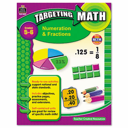 TCR8997 Targeting Math, Numeration and Fractions, Grades 5-6, 112 Pages By TEACHER CREATED RESOURCES