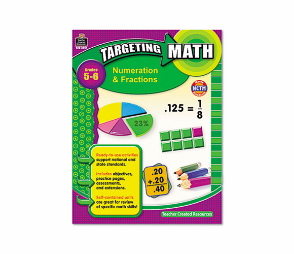TCR8997 Targeting Math, Numeration and Fractions, Grades 5-6, 112 Pages By TEACHER CREATED RESOURCES
