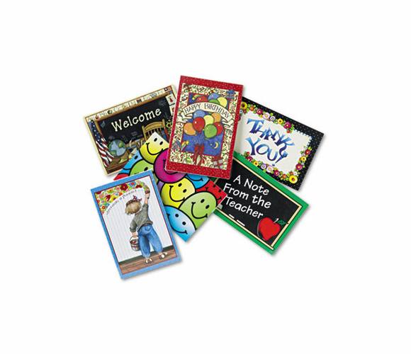 TCR9026 Postcard Pack with 30 Each of Six Designs, 4 x 6, 180 Cards/Pack By TEACHER CREATED RESOURCES