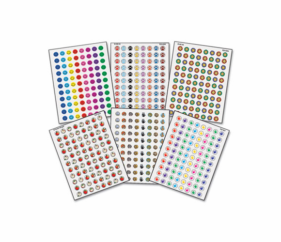 TCR9029 Mini Stickers Variety Pack, Six Assorted Designs/Colors, 3,168/Pack By TEACHER CREATED RESOURCES