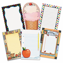 TCR9032 Notepad Set, School Theme, 6 50-Sheet Pads/Set By TEACHER CREATED RESOURCES
