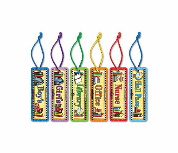 TCR9877ME Hall Passes, 6 x 2, Assorted, 6/Pack By TEACHER CREATED RESOURCES
