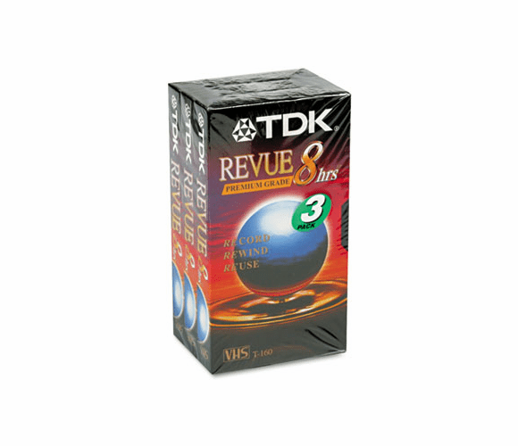 TDK38240 Standard Grade VHS Videotape Cassette, 8 Hours, 3/Pack By TDK ELECTRONICS