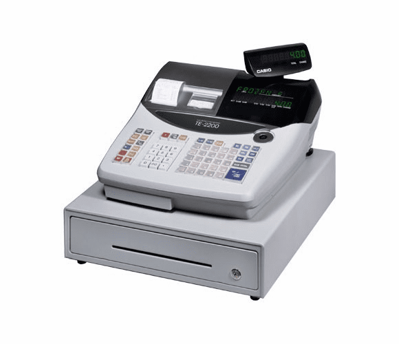TE-2200 Cash Register with Raised Keys By Casio