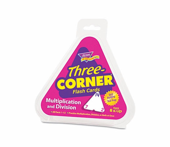 TEPT1671 Multiplication/Division Three-Corner Flash Cards, 8 & Up, 48/Pack By TREND ENTERPRISES, INC.