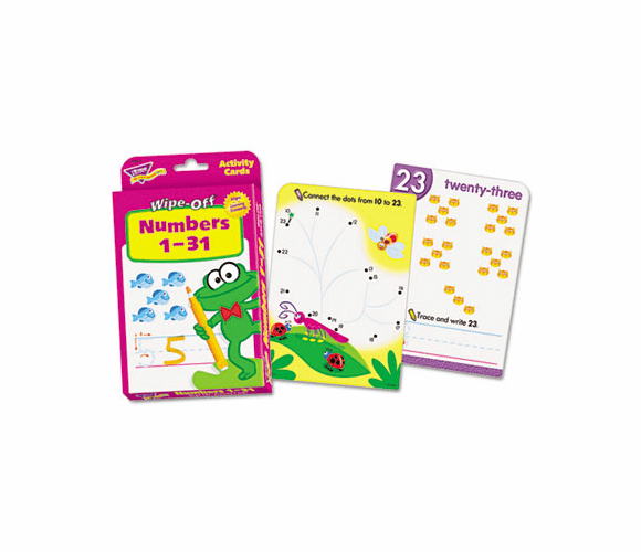 TEPT28102 Wipe-Off Activity Cards, Numbers 1-31, 32/Pack By TREND ENTERPRISES, INC.