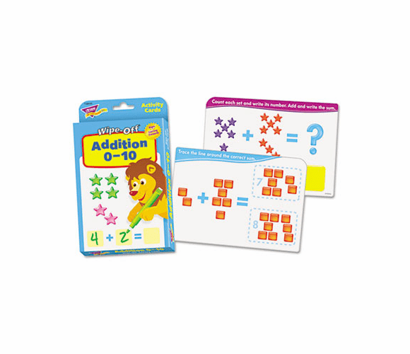 TEPT28103 Wipe-Off Activity Cards, Addition 1-10, 32/Pack By TREND ENTERPRISES, INC.