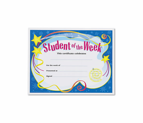 TEPT2960 Student of the Week Certificates, 8-1/2 x 11, White Border, 30/Pack By TREND ENTERPRISES, INC.