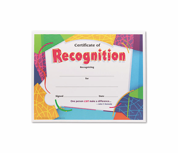 TEPT2965 Certificate of Recognition Awards, 8-1/2 x 11, 30/Pack By TREND ENTERPRISES, INC.
