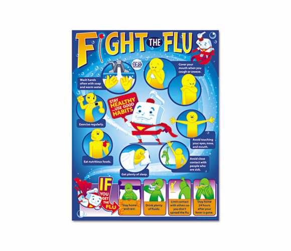 TEPT38333P Fight the Flu Learning Chart, Motivational Print, 17 x 22, 12/Pack By TREND ENTERPRISES, INC.
