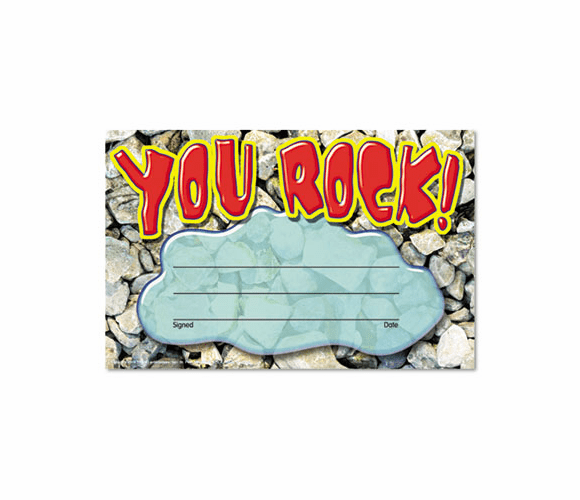 TEPT81401 Recognition Awards, You Rock, 8 1/2w by 5 1/2h, 30/Pack By TREND ENTERPRISES, INC.
