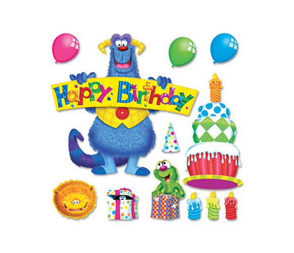 TEPT8311 Furry Friends Birthday Fun Bulletin Board Set, 17 1/2" x 25 1/2" By TREND ENTERPRISES, INC.