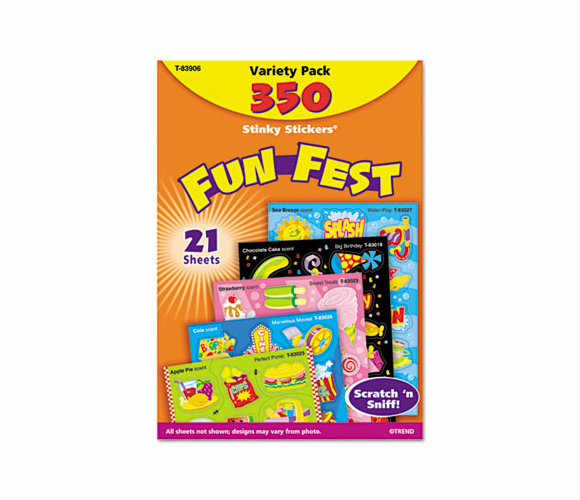 TEPT83906 Stinky Stickers Variety Pack, Mixed Shapes, 350/Pack By TREND ENTERPRISES, INC.