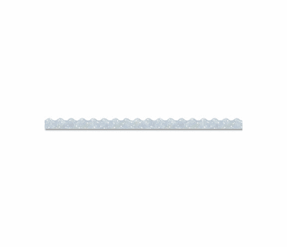 TEPT91408 Terrific Trimmers Sparkle Border, 2 1/4" x 39" Panels, Silver, 10/Set By TREND ENTERPRISES, INC.