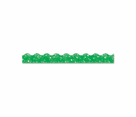 TEPT91411 Terrific Trimmers Sparkle Border, 2 1/4" x 39" Panels, Green, 10/Set By TREND ENTERPRISES, INC.