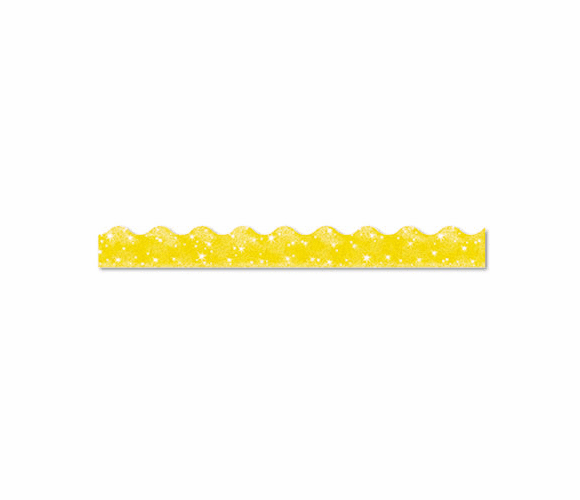 TEPT91412 Terrific Trimmers Sparkle Border, 2 1/4" x 39" Panels, Yellow, 10/Set By TREND ENTERPRISES, INC.