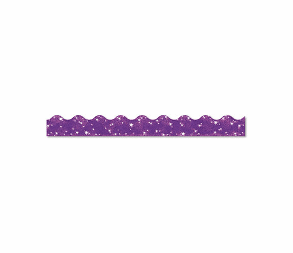 TEPT91414 Terrific Trimmers Sparkle Border, 2 1/4" x 39" Panels, Purple, 10/Set By TREND ENTERPRISES, INC.