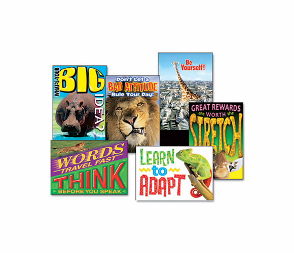 TEPTA67919 Assorted "Animals - Self Discovery" Motivational Prints, 13 3/8 x 19, 6/Pack By TREND ENTERPRISES, INC.