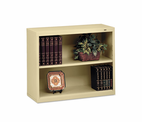 TNNB30SD Metal Bookcase, 2 Shelves, 34-1/2w x 13-1/2d x 28h, Sand By TENNSCO