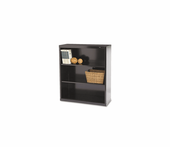 TNNB42BK Metal Bookcase, 3 Shelves, 34-1/2w x 13-1/2d x 40h, Black By TENNSCO