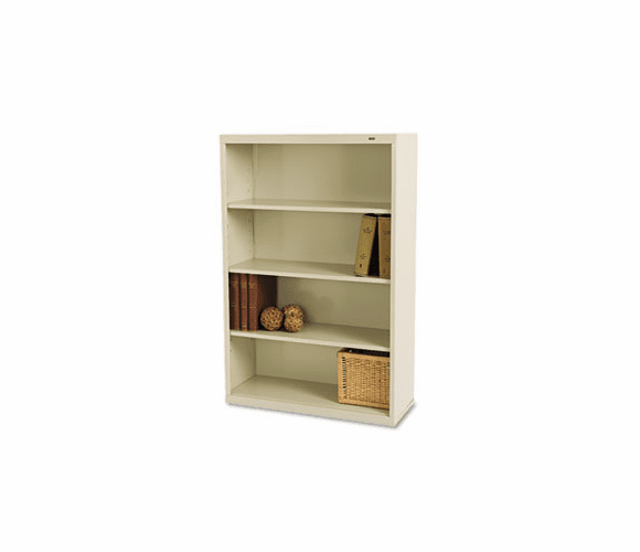 TNNB53PY Metal Bookcase, 4 Shelves, 34-1/2w x 13-1/2d x 52-1/2h, Putty By TENNSCO