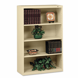 TNNB53SD Metal Bookcase, 4 Shelves, 34-1/2w x 13-1/2d x 52-1/2h, Sand By TENNSCO