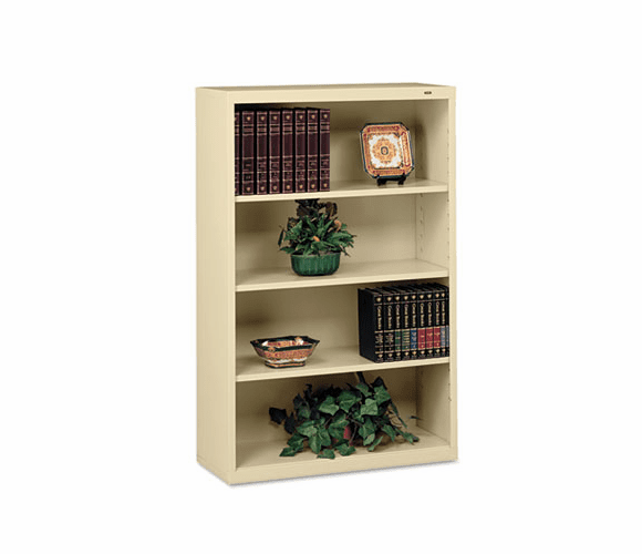 TNNB53SD Metal Bookcase, 4 Shelves, 34-1/2w x 13-1/2d x 52-1/2h, Sand By TENNSCO