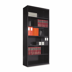 TNNB78BK Metal Bookcase, 6 Shelves, 34-1/2w x 13-1/2d x 78h, Black By TENNSCO