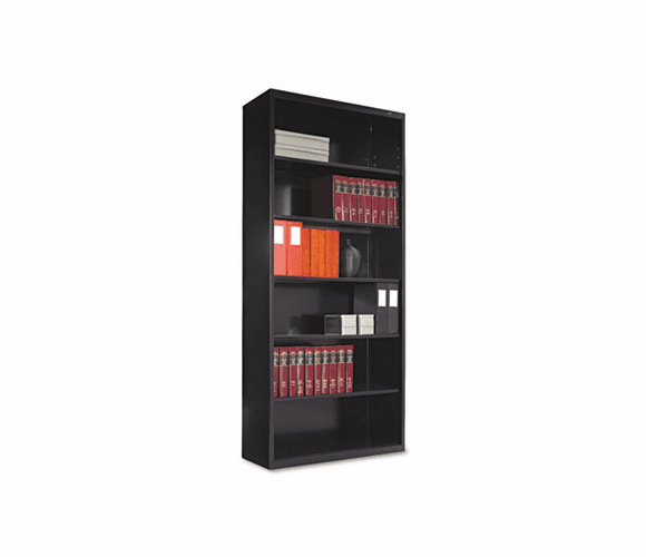 TNNB78BK Metal Bookcase, 6 Shelves, 34-1/2w x 13-1/2d x 78h, Black By TENNSCO