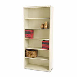 TNNB78PY Metal Bookcase, 6 Shelves, 34-1/2w x 13-1/2h x 78h, Putty By TENNSCO